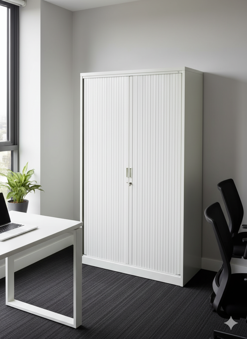 Armoire à rideaux métal gris